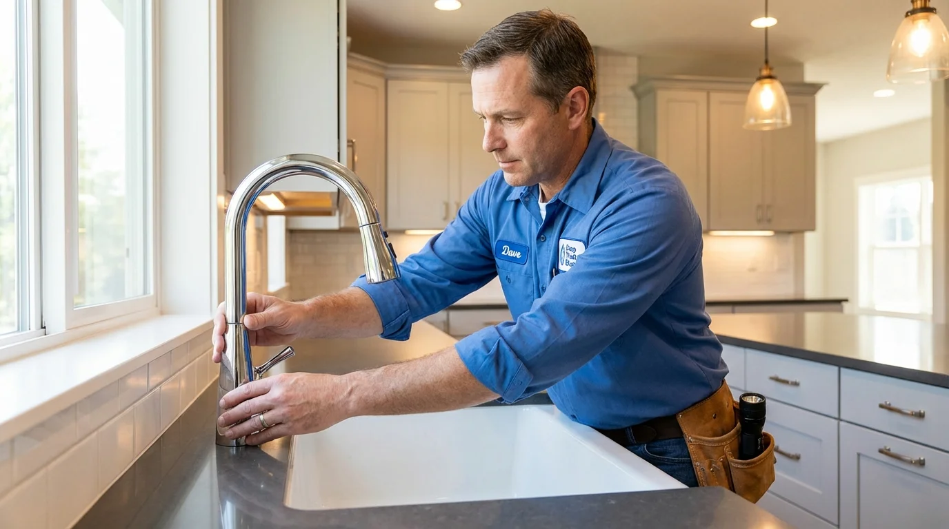 Kitchen faucet installation by Johns Plumbing LLC in South Hutchinson