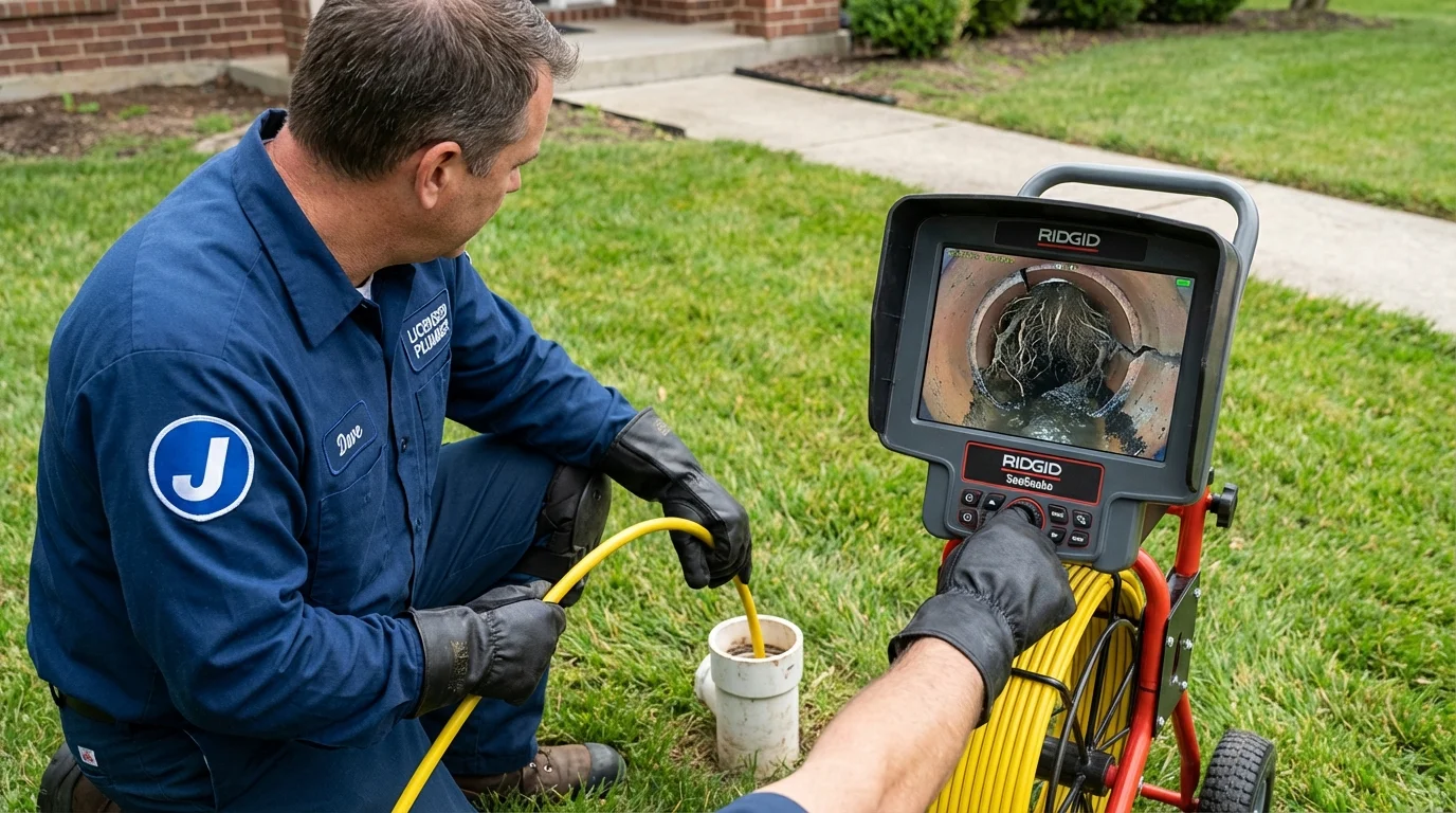 Sewer camera inspection being performed by Johns Plumbing LLC in South Hutchinson